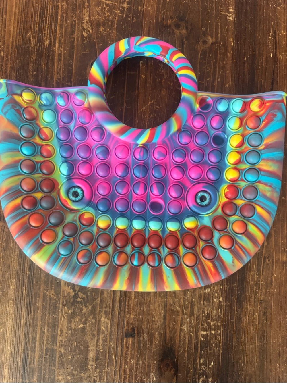 Multicolor Kids Pop-It Bubble Handbag with Round Handle